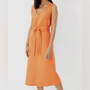 Ann Taylor Wrap Orange Dress